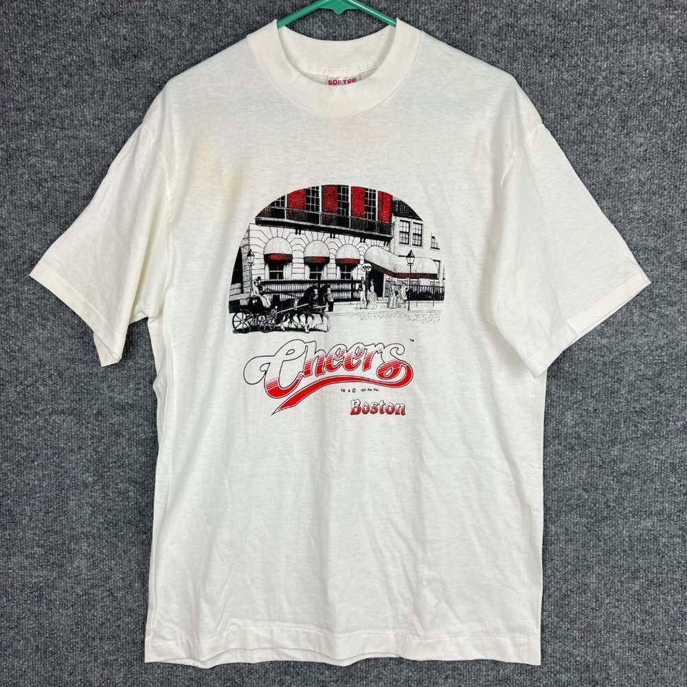 NWT Vintage T-Shirt Cheers Boston 1992 Single Stitch White‎ Men's SZ L